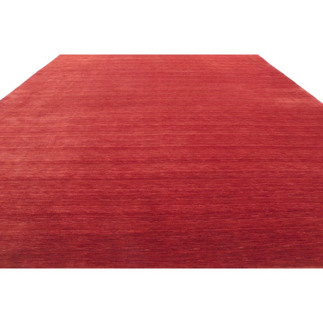 Red Modern Style Area Rug - 09'07 X 12'10 For Sale - Image 4 of 9