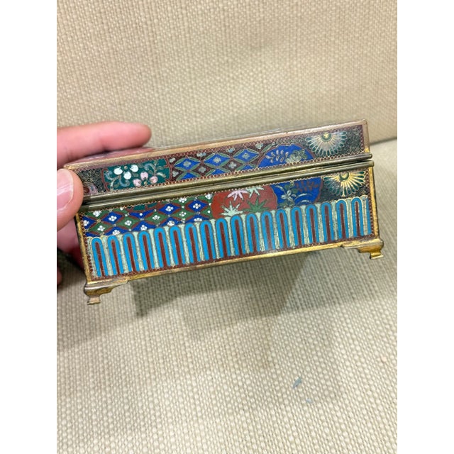 Japanese Cloisonne Enamel Dragon Trinket Box Attributed to Inaba, Meiji For Sale - Image 4 of 11