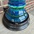 Large Mid Century Modern Blue and Green Ceramic Table Lamp For Sale - Image 4 of 12