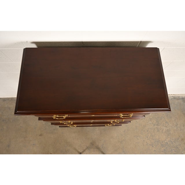 Harden Furniture Georgian Solid Mahogany Triple Chest-on-Chest Highboy Dresser For Sale - Image 14 of 17