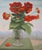 Modern André Quellier, Red Bouquet: The Limestones and the Mountain, Oil on Panel, Framed For Sale - Image 3 of 12