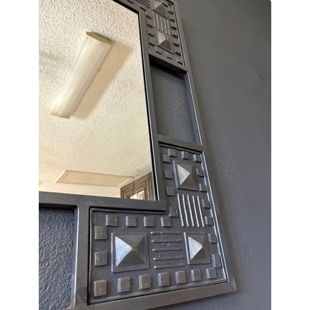 Vintage Brutalist Wall Mirror For Sale - Image 4 of 12