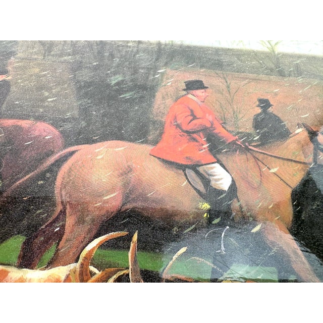 Black Vintage Mid-Century Equestrian Serving Tray With Hunting Scene Design For Sale - Image 8 of 9