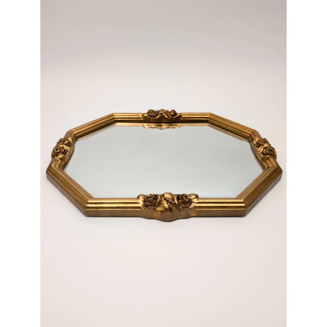 Introducing a Vintage Octagonal Gilt Beveled Glass Decorator is a stunning blend of elegance and glamour. Crafted with...