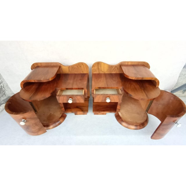 Art Deco Bedside Tables by Jindřich Halabala for Up Závody, 1930s, Set of 2 For Sale - Image 14 of 16