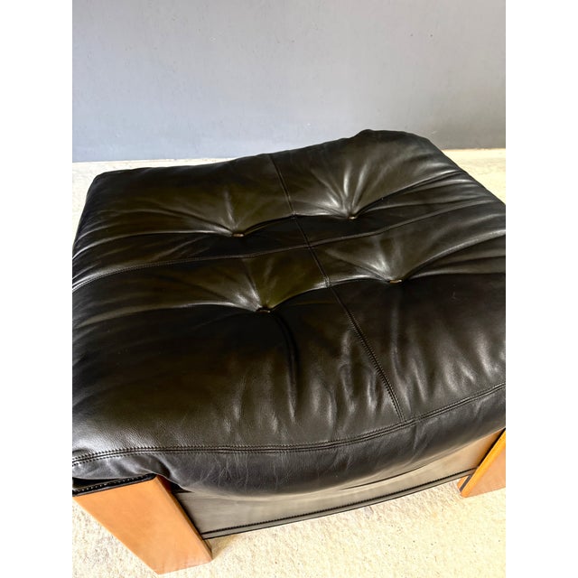 Postmodern Artona Ottoman in Leather by Afra & Tobia Scarpa for Maxalto, Italy, 1980s For Sale - Image 14 of 17