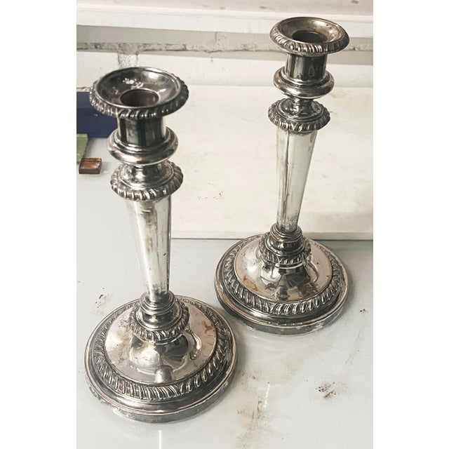 Pair Matthew Boulton Silver Plated Candle Holders, 19th Century For Sale - Image 9 of 9
