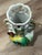 Vintage porcelain or ceramic bud vase made in Occupied Japan, featuring a 3D figural pheasant, hand-painted floral motifs,...
