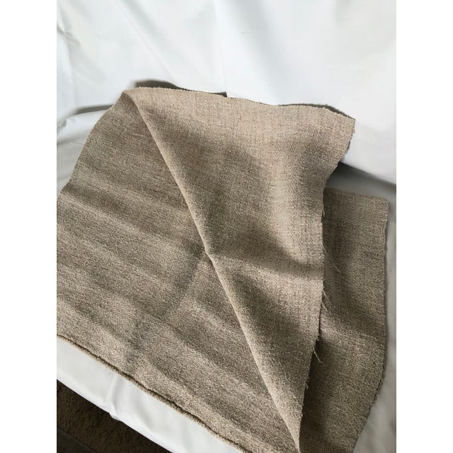 Rustic Antique Heavy Linen Kitchen Cloth in Dark Oatmeal Color. For Sale - Image 3 of 4