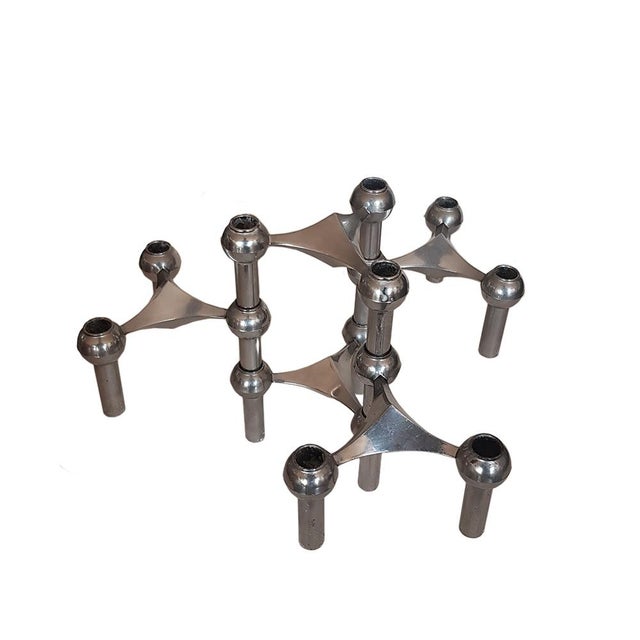 Mid-Century Modern Modular Candleholders Set by Fritz Nagel for BMF, Set of 6 For Sale - Image 5 of 12