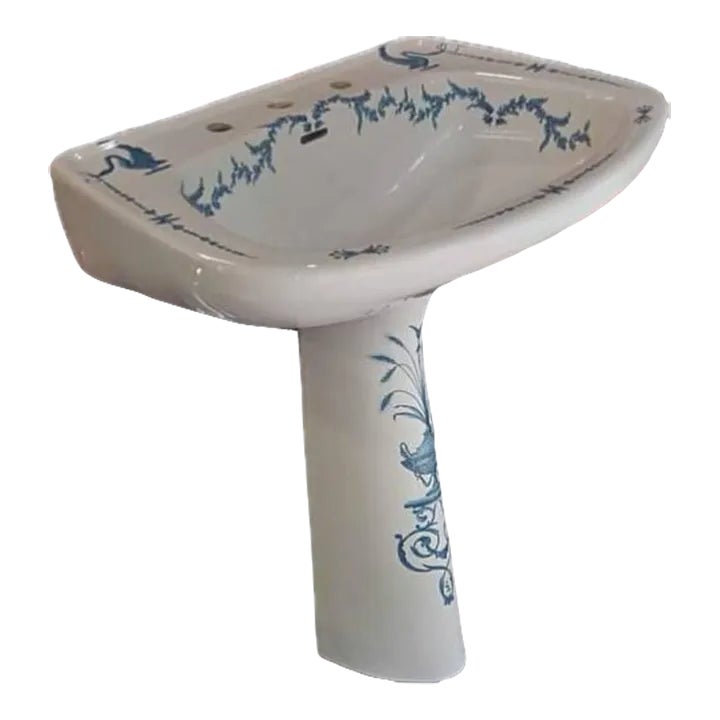 French France Paris Porcelain Swan Hand-Painted Sink Sherle Wagner