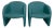 Turquoise Club Chairs, 1980s, Set of 2 For Sale