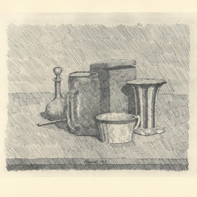 Giorgio Morandi (1890-1964) "Natura Morta con Tazzina e Caraffa" (Still Life with Cup and Carafe) Lithograph on paper Year...