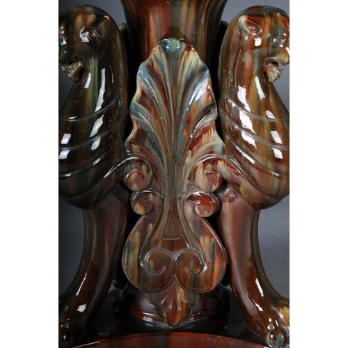 Copper French Majolica Flower Vase by Clement Massier For Sale - Image 8 of 17
