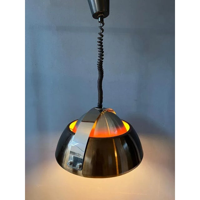 Space Age Orange Pendant Light from Lakro Amstelveen For Sale - Image 3 of 11