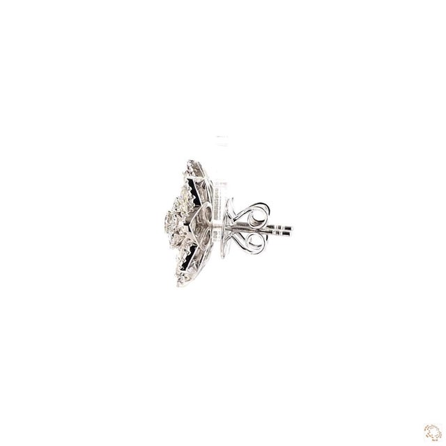 1.33 Carat Round Brilliant Cut Diamond Gold Earrings, Pair For Sale - Image 4 of 9