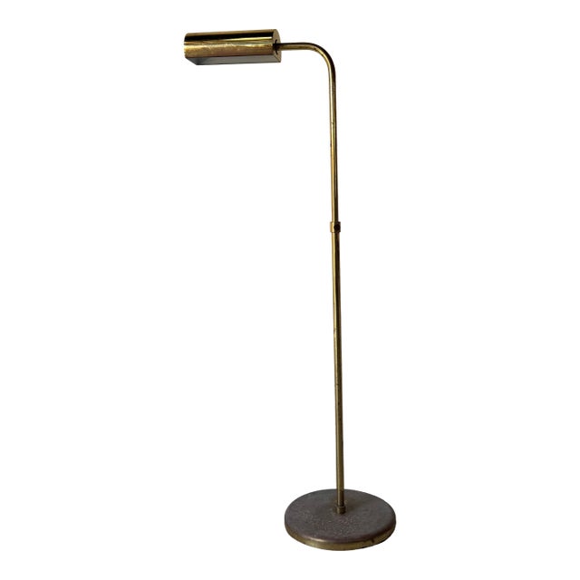 1970s Mid-Century Modern Koch & Lowy–Style Adjustable Brass Floor Lamp/ Sold For Sale
