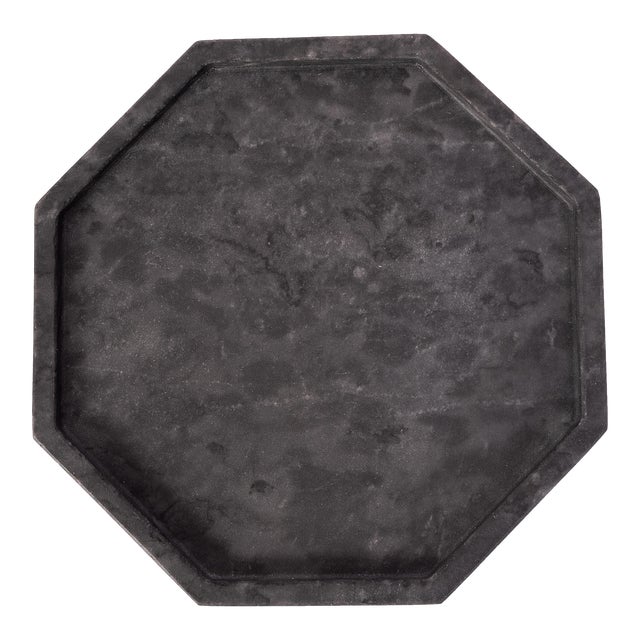 Artifacts Trading Company Octagonal Marble Tray in Black For Sale