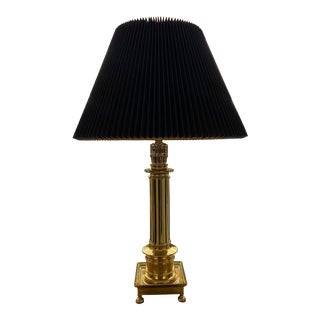 Late 20th Century Heavy Brass Column Oil Lamp by Artemis Studios For Sale