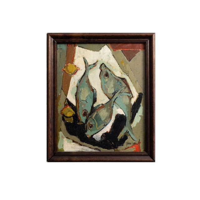 1950s Robert Bluteau, Modernism Still Life, 1955, Oil on Canvas For Sale - Image 5 of 5