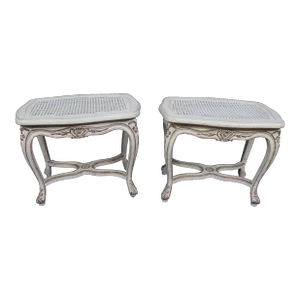 Louis XV Style Cane Stools/Pair