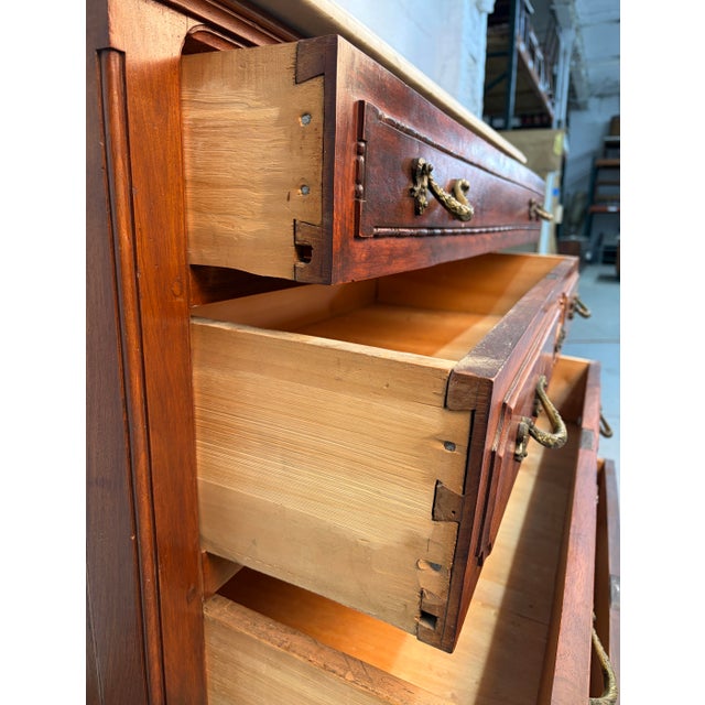 Antique French Carved Commode W/ Marble Top For Sale - Image 12 of 15