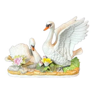 Vintage Capodimonte Nuova by Filli Savastano Double Doves With Flowers Figurine