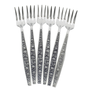 Vintage Stainless Cocktail Forks- Set of 6 Antigua Pattern