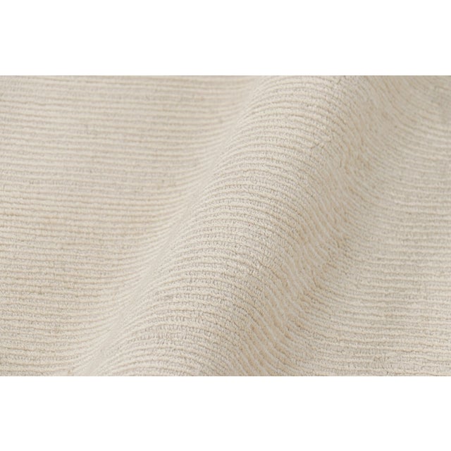 Textile Rug & Kilim’s Extra-Long Runner Rug in Textured Monochrome White Tones & Striae For Sale - Image 7 of 7