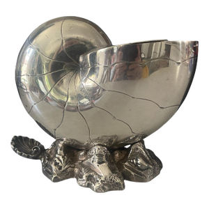 19th Century Victorian Nautilus Silver Plated Spoon Warmer by Sheffield