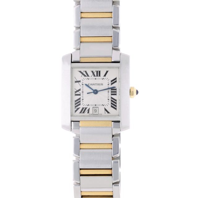 Cartier Tank Française ref. W51005Q4 large automatic watch in two-tone stainless steel and 18K yellow gold featuring a...