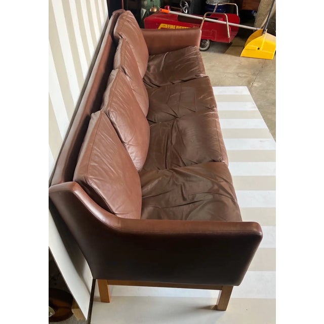 Mid 20th Century Mid Century Danish Leather Sofa by Erik Worts For Sale - Image 5 of 7
