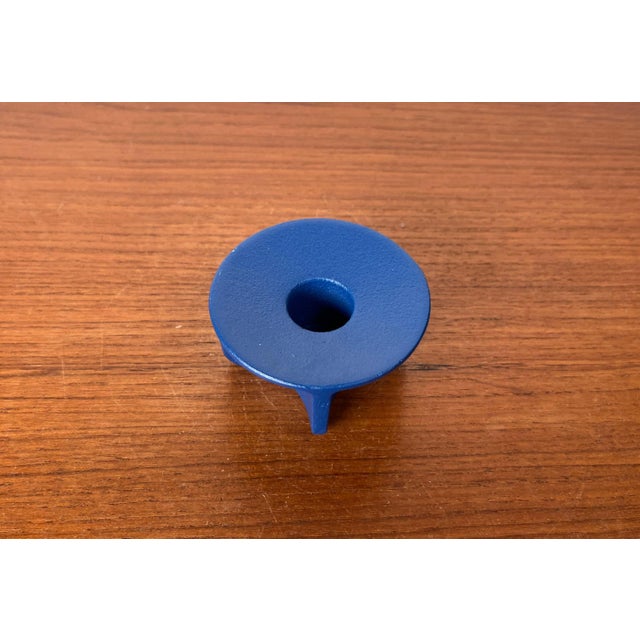 Danish Blue Cast Iron Candleholder from Normann Copenhagen For Sale - Image 4 of 16