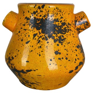 Vintage German Orange Ceramic Studio Pottery Vase from Marei Ceramics, 1970s For Sale