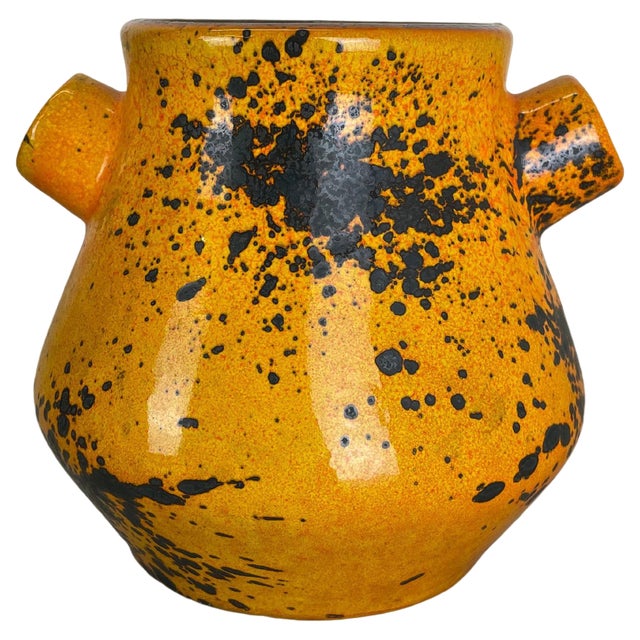 Vintage German Orange Ceramic Studio Pottery Vase from Marei Ceramics, 1970s For Sale