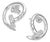 Mid 20th Century 18k White Gold Diamond Nail Earrings Estate, Pair For Sale