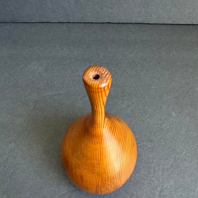 Mid 20th Century Turned Wood Vase Locust Weed Pot Vintage Mid Century Modern For Sale - Image 5 of 6