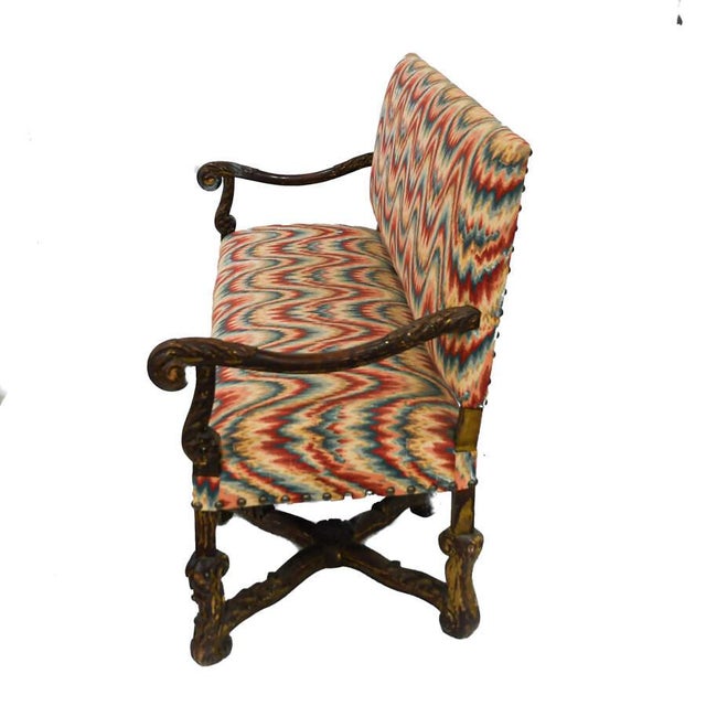 Early 20th Century Early 20th Century Antique German Walnut and Upholstered Sofa For Sale - Image 5 of 6