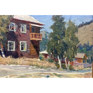 1970s Oil Painting Street Life For Sale