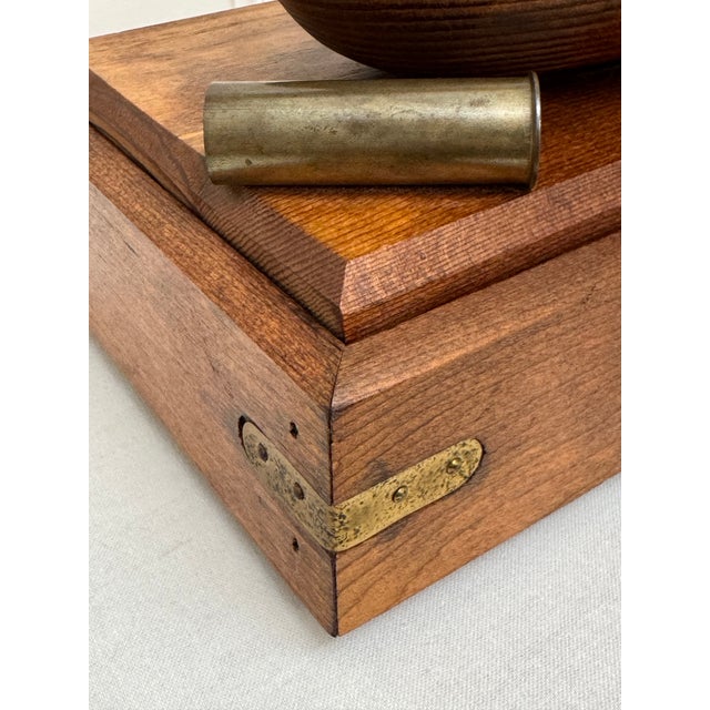 Americana Duck Decoy Solid Wood & Brass Decorative Lidded Box For Sale - Image 9 of 12