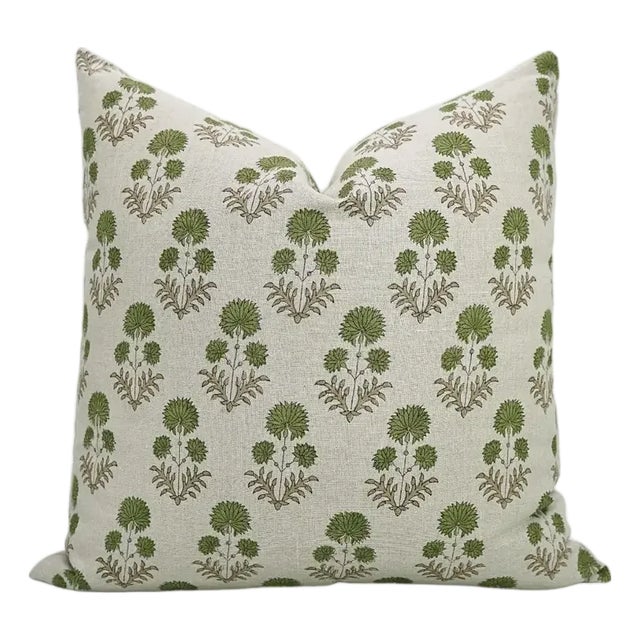 Fabdivine Floral Home Decor Cushion Cover 16x16 Inch Pure Linen- Rishi For Sale