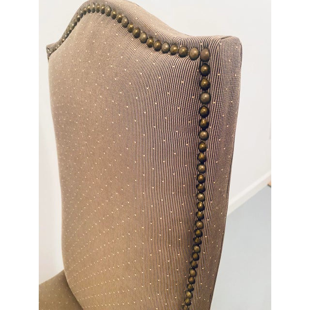 Upholstered Solid Back Parsons Dinner Chair in Sand Color With Skirts- Set of 2 For Sale - Image 4 of 10