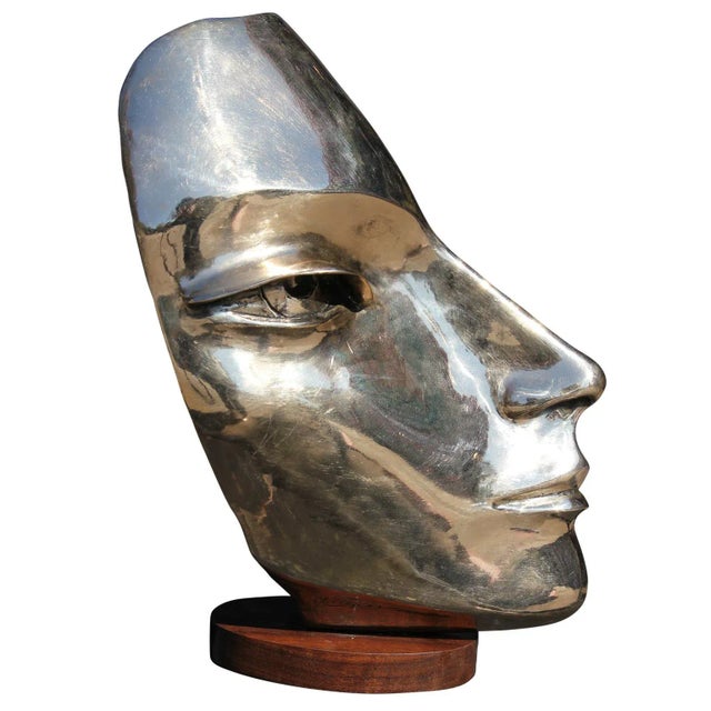 Modern abstract bronze portrait bust sculpture by Houston, Texas artist David Adickes. The work is modeled after Adickes'...