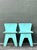Teal Vintage Boho Primitive Low Chairs - A Pair For Sale - Image 8 of 9