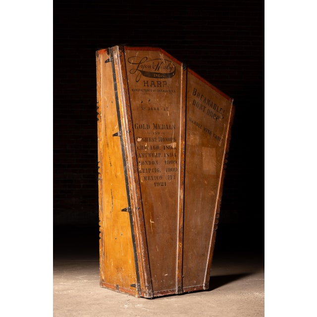Early 20th Century Antique Wooden Lyon & Healy Harp Case For Sale - Image 5 of 14