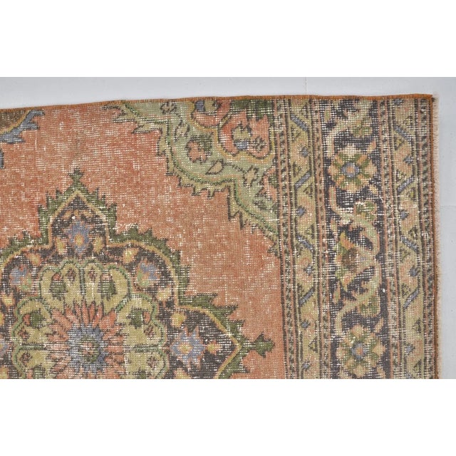 Orange 1960s Oushak Anatolian Wool Hallway Runner For Sale - Image 8 of 10