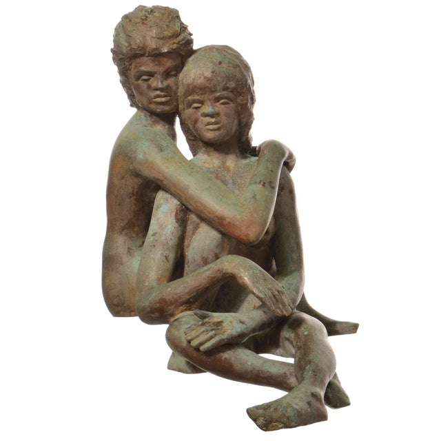 1980s Victor Salmones Bronze Sculpture - the Couple For Sale - Image 4 of 11