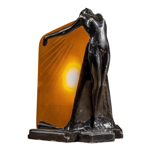 Vintage Frankart Revival "Butterfly Nymph" Art Deco Lamp by Sarsparilla For Sale