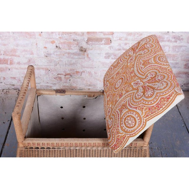 Czech Art Deco Stool in Wood and Hemp, 1940s For Sale - Image 8 of 14