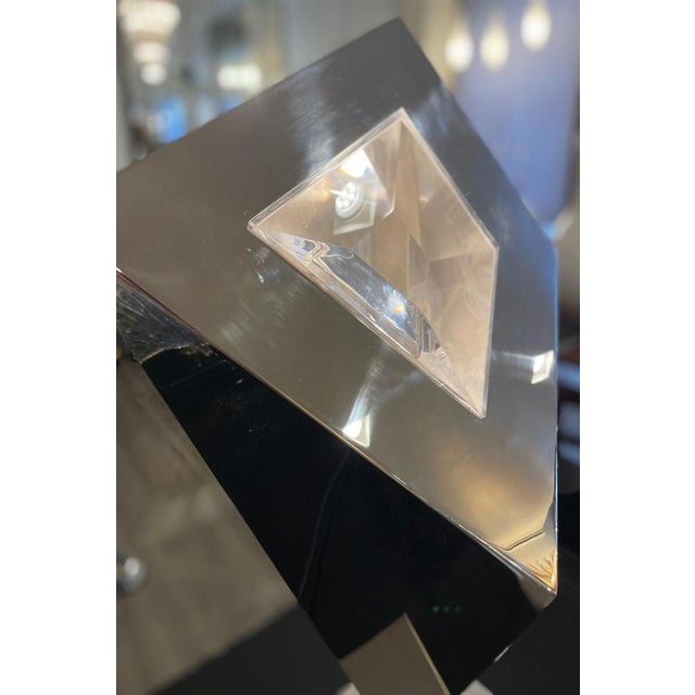 Table Lamp by Giovanni Banci in Aluminum and Opaline Glass, 1970s For Sale - Image 8 of 13